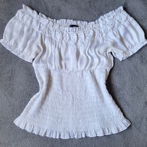 vintage white mustard seed blouse